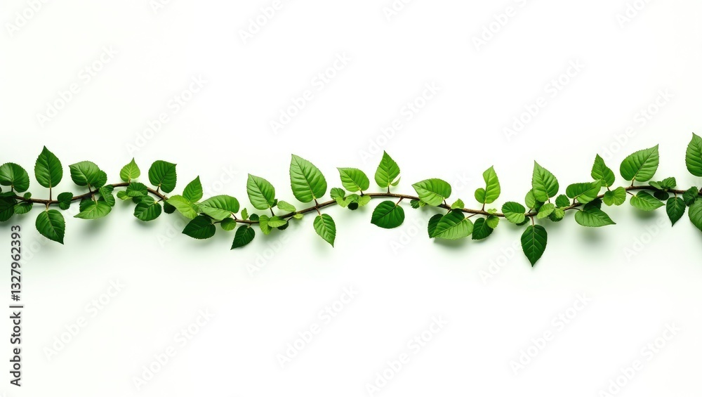 Bush grape or three-leaved wild vine liana ivy plant bush, nature border framing the jungle isolated on a white background, clipping path included. Bush grape or three-leaved wild vine liana ivy plant bush, nature border framing the jungle isolated on a white background, clipping path included.