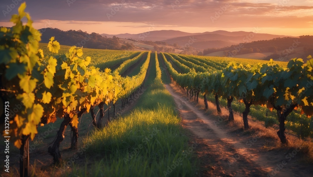 Fototapeta premium vineyards in a valley