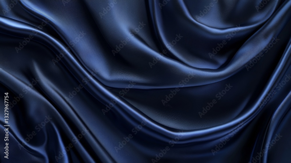 Dark Blue Draped Silk Fabric Texture Dark Blue Draped Silk Fabric Texture