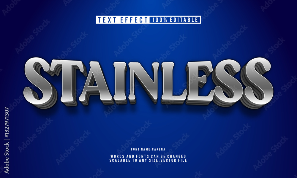 Obraz premium Editable stainless text effect with elegant and modern style. Ideal for branding design and professional projects.
