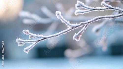 Wallpaper Mural A close-up of frost-covered tree branches on a winter morning Torontodigital.ca