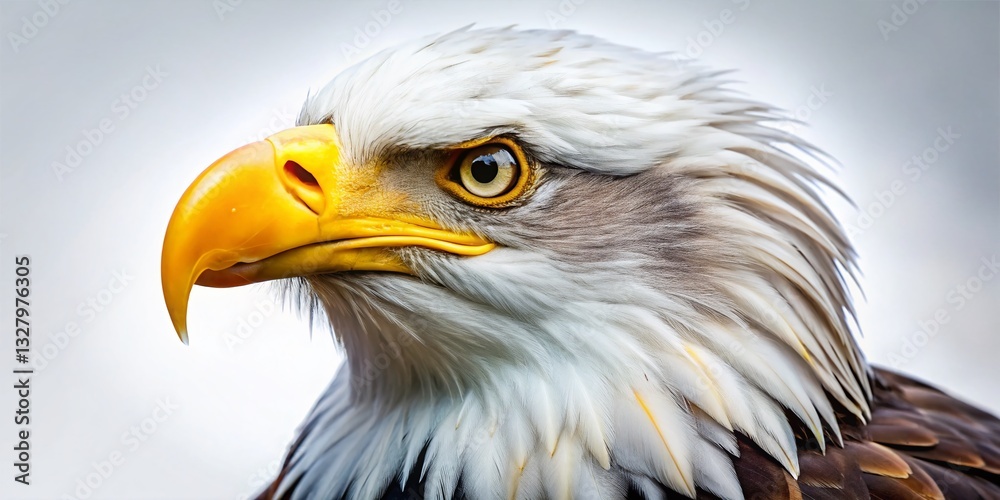 Obraz premium Majestic American Bald Eagle Profile, Open Beak - Wildlife Photography