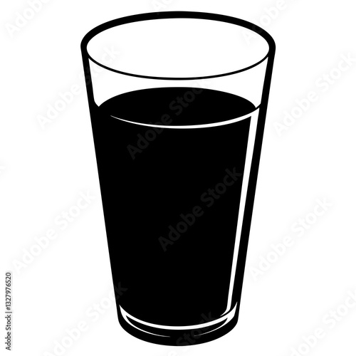 Silhouette of Glass of Orange Juice - Black Vector Illustration