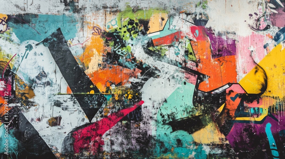 Fototapeta premium Colorful Abstract Graffiti Wall Art