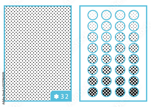 花｜背景や効果に見本にも使える無難な花型デジタルトーン32種._CS6	