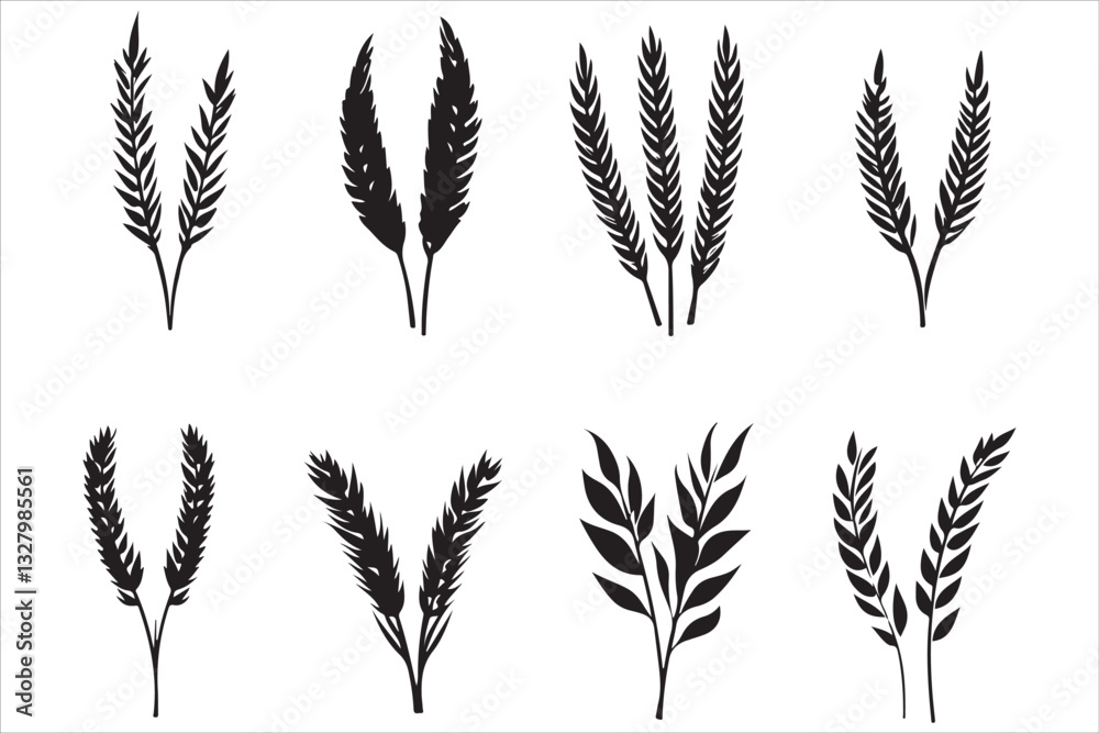Hand-Drawn Wheat Ears Vector Graphics Hand-Drawn Wheat Ears Vector Graphics