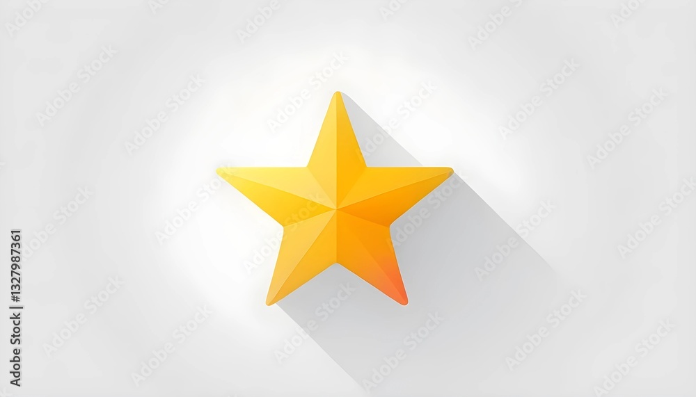 Golden star icon on a white background with shiny 3D design Golden star icon on a white background with shiny 3D design