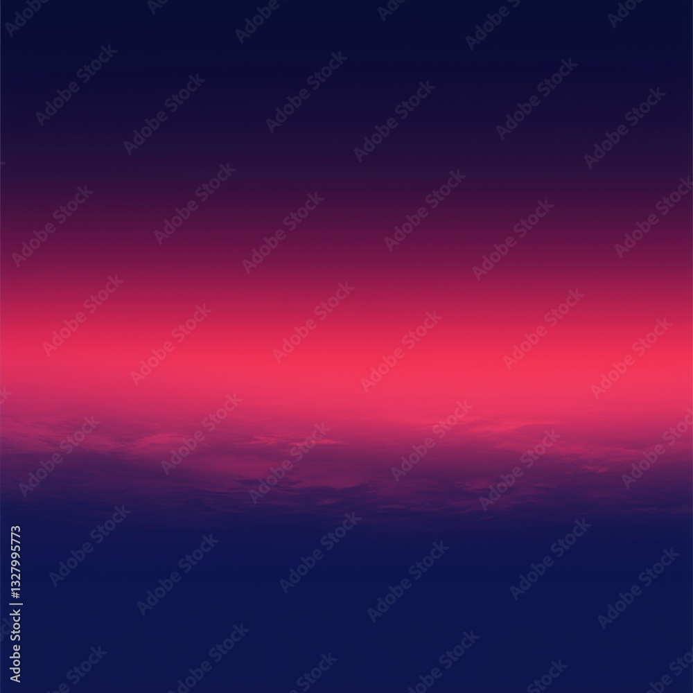 Fototapeta premium Serene vibrant sunset sky with clouds underneath in deep red and blue hues
