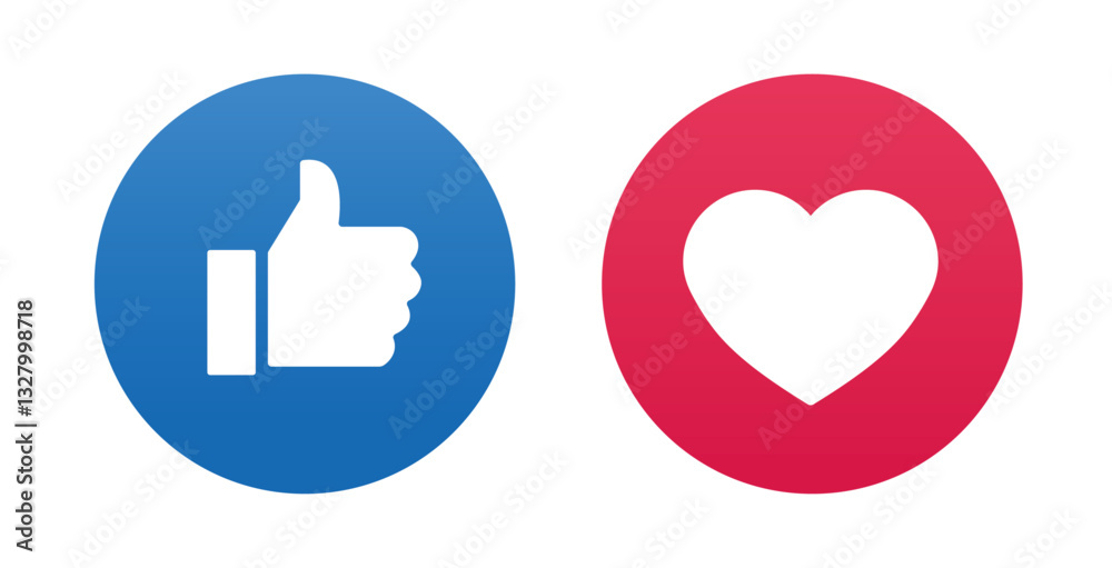 Like and Heart Icons
