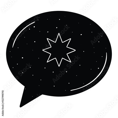 Star-Shaped Message Bubble A Unique Communication Icon
