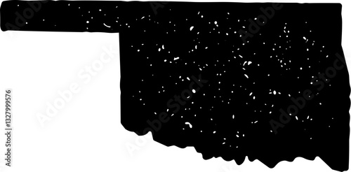 Oklahoma State Map Vintage Black