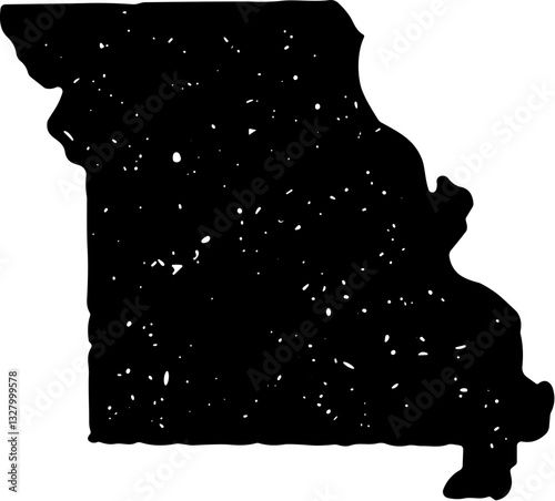 Missouri State Map Vintage Black
