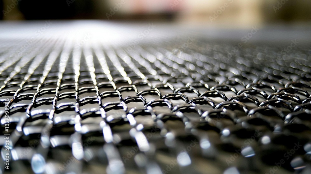 Close-up of metallic mesh texture with shallow depth of field. Close-up of metallic mesh texture with shallow depth of field.