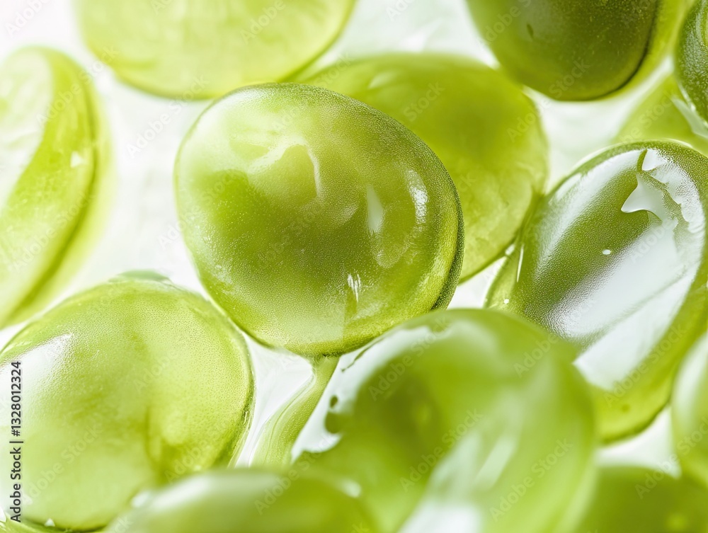 Luminous green grapes captured in a mesmerizing macro studio shot Luminous green grapes captured in a mesmerizing macro studio shot