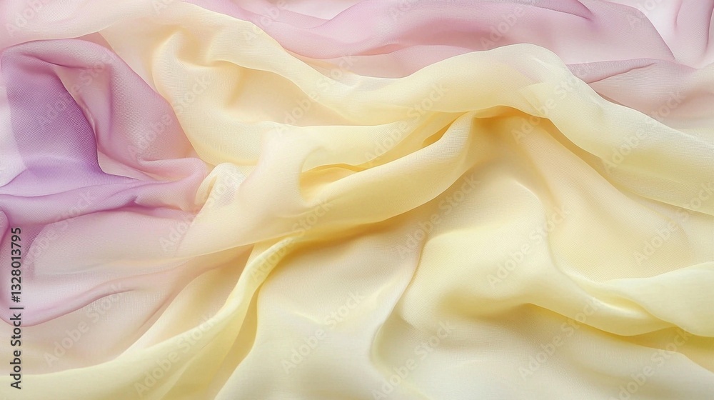 Obraz premium Soft pastel ombre fabric with elegant draping and flowing folds.