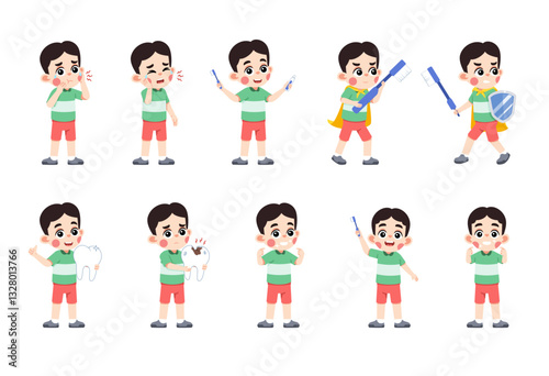 Kid Brushing Teeth Set