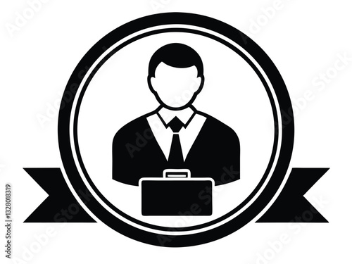 Professional Businessperson Icon Suit, Tie, Briefcase