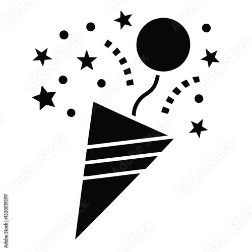 Medical Syringe Icon Simple Black Silhouette Illustration