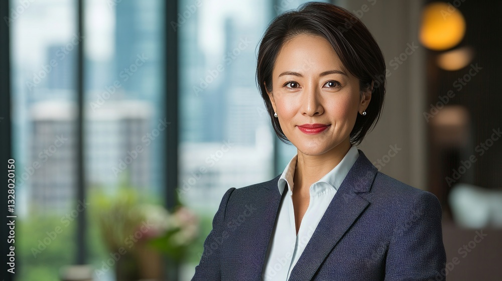 Confident Asian Chinese Business woman in Modern Office Confident Asian Chinese Business woman in Modern Office