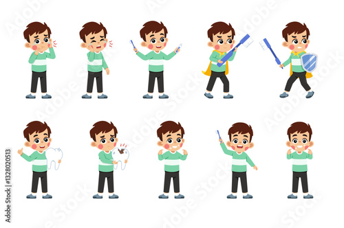 Kid Brushing Teeth Set
