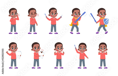 Kid Brushing Teeth Set