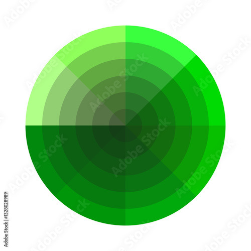 Green color wheel. Nature inspired palette. Fresh hue spectrum. Vector illustration.