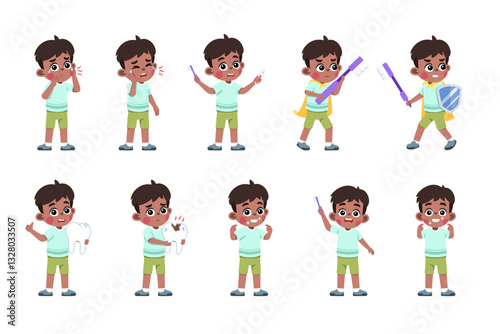 Kid Brushing Teeth Set