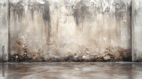 Weathered concrete wall interior
