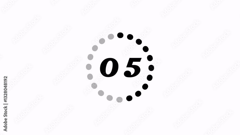 10 second  countdown animation, ten seconds  timer countdown on white background, circle countdown timer 10 second from 10 to 0.