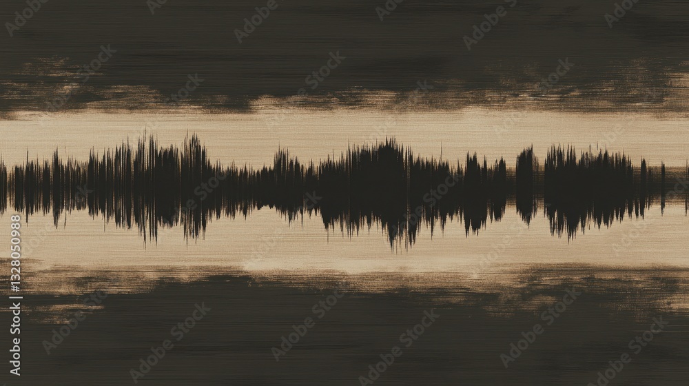 Fototapeta premium Abstract Soundwave Visualization: Beige and Brown Hues Capturing Audio Frequency Patterns