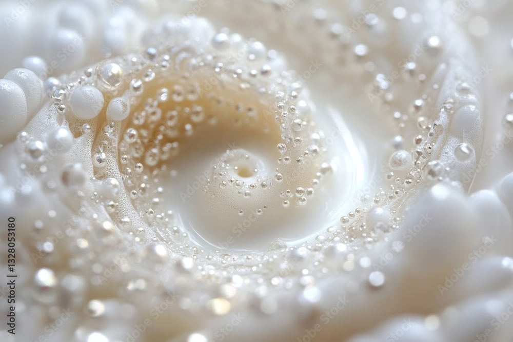 Swirling Patterns of Creamy Liquid with Bubbles in Soft Focus Swirling Patterns of Creamy Liquid with Bubbles in Soft Focus