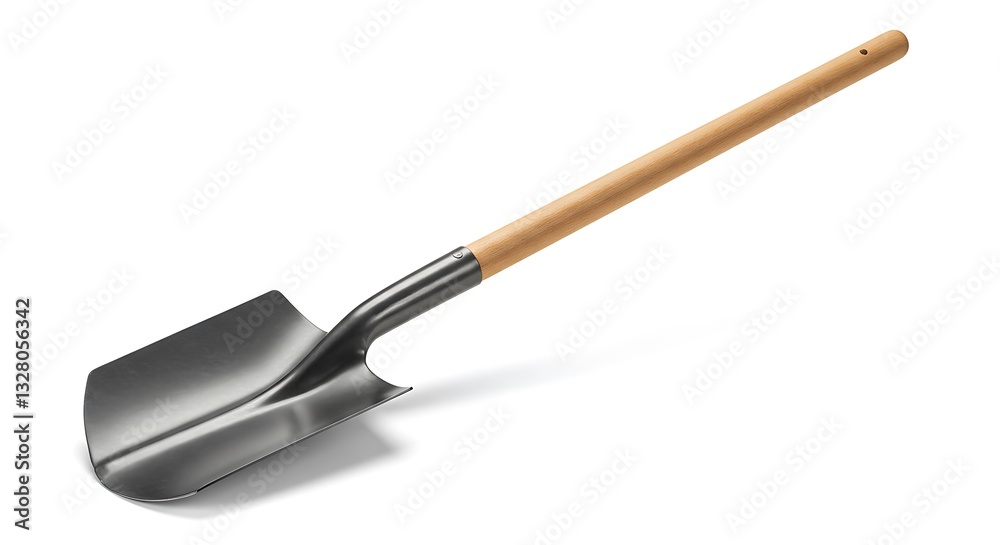 Isolated Garden Spade with Wooden Handle for Gardening and Yard Work Isolated Garden Spade with Wooden Handle for Gardening and Yard Work