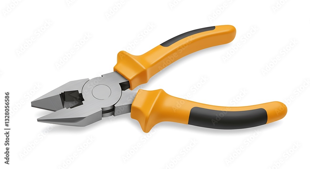 Isolated Yellow and Black Handyman Pliers on White Background for Crafting Isolated Yellow and Black Handyman Pliers on White Background for Crafting
