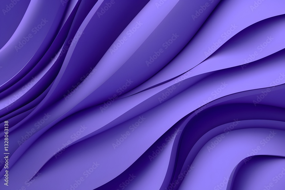 Obraz premium A minimalistic, elegant design with a purple background and wavy lines. The background is a solid purple color, with violet waves or lines flowing