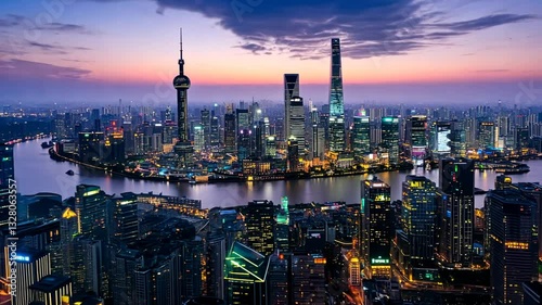 Shanghai Skyline at Dusk: A Breathtaking Panoramic View