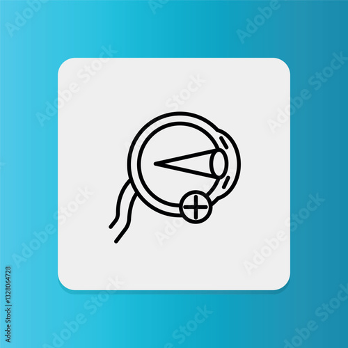 Farsighted icon. Editable stroke. Vector illustration.	

