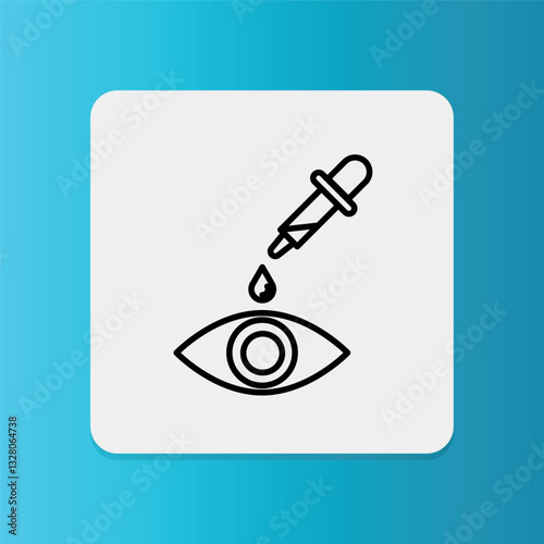 Eye Drops icon. Editable stroke. Vector illustration.