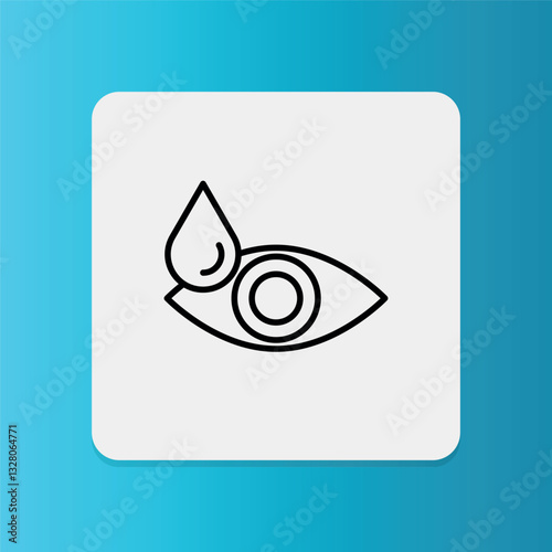 Eye Drops icon. Editable stroke. Vector illustration.	
