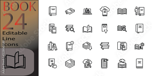book icon set in Line cannot be edited already expanded and merged