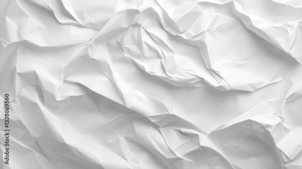 Obraz premium Crumpled White Paper Texture Background