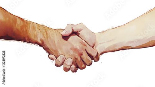 Professional Handshake Business Concept Illustration Isolated on White Background