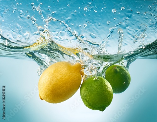 Lima y limón en agua fresca.