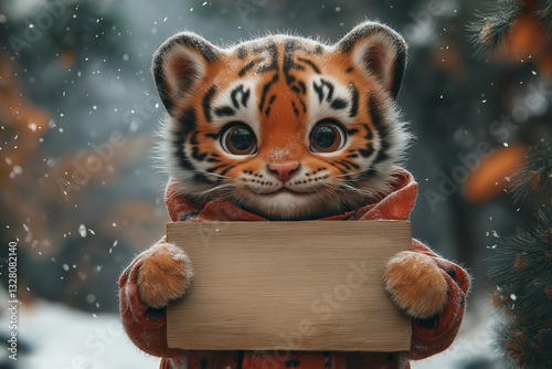 tiger in the snow, Generative AI