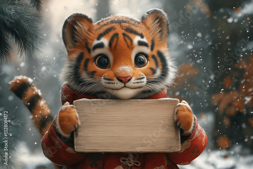 tiger in the snow, Generative AI