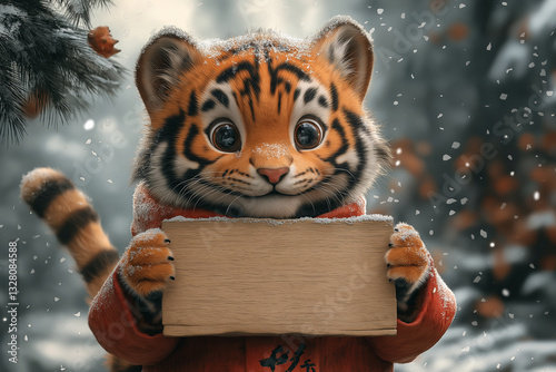 tiger in the snow, Generative AI