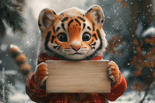 tiger in the snow, Generative AI