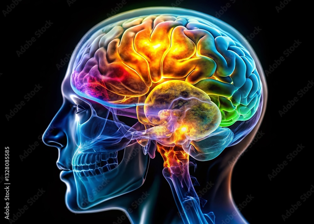Medical Brain Scan: Candid X-Ray Image of Human Brain Structure Medical Brain Scan: Candid X-Ray Image of Human Brain Structure