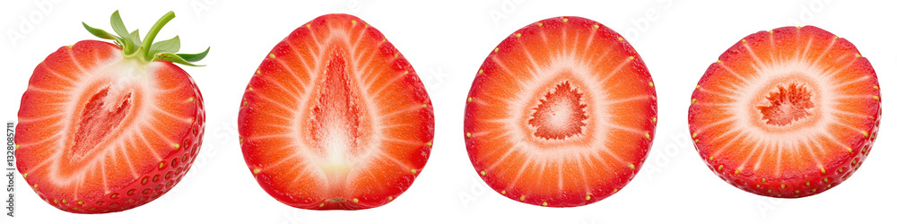 Set of Half Strawberry Isolated Set of Half Strawberry Isolated