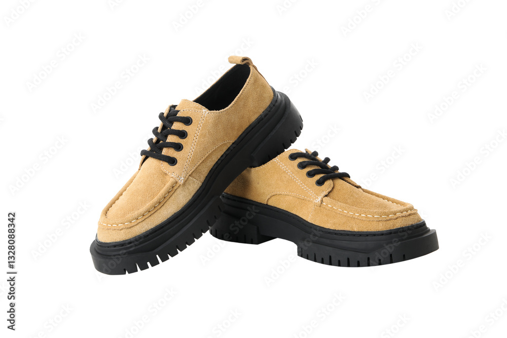 PNG,Stylish boots with a thick sole, isolated on white background PNG,Stylish boots with a thick sole, isolated on white background