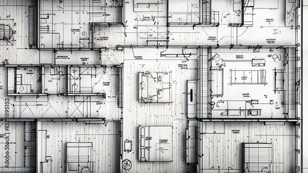 Architectural Blueprint: Modern House Design Floor Plan